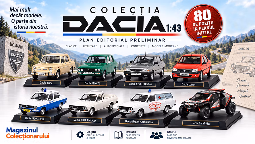 Colectia Dacia 1:43 Hachette - Modelele din Planul Editorial Preliminar