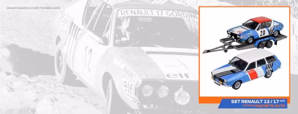 Setul Legendar Renault 12 & Renault 17 Monte Carlo 1975 + remorca