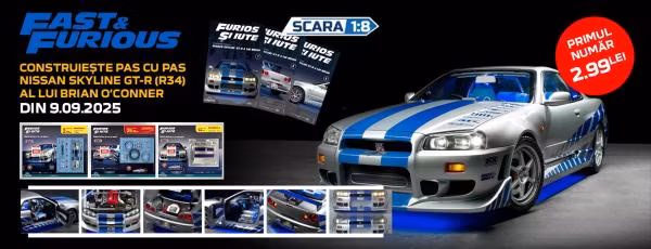 Colectia Nissan Skyline GT‑R R34 Fast & Furious – Kit 1:8 DeAgostini – Ghid complet