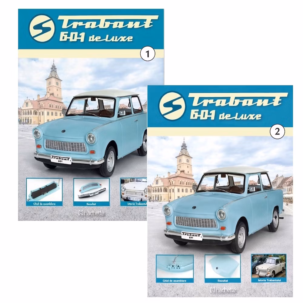 Pachet Trabant Nr.1 si Nr.2 - start colectie construibila Trabant 601 Deluxe 1:8