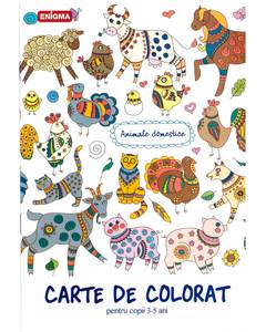 Carte de colorat pentru copii 3-5 ani - Animale Domestice