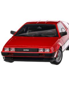 DeLorean DMC-12 1983, macheta auto, scara 1:18, rosu metalizat, AutoArt