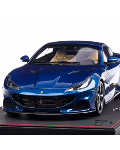 Ferrari Portofino M closed roof 2020, macheta auto, scara 1:18, albastru metalizat, BBR Models