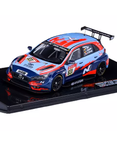 Macheta auto Hyundai i30 N TCR Nr. 831 24h Nurburgring 2021, scara 1:43, albastru cu rosu Ixo
