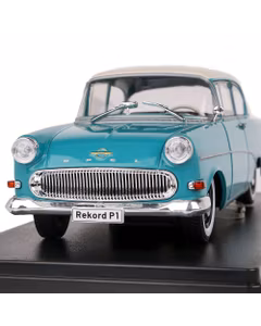 Macheta Opel Olympia Rekord P1 1957 Turcoaz cu Alb - Scara 1:24 - Magazine Models