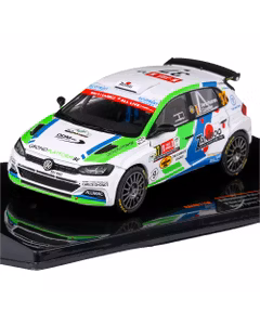 Macheta auto Volkswagen Polo GTI R5 2021 Rallye WM scara 1-43 alb cu verde Ixo