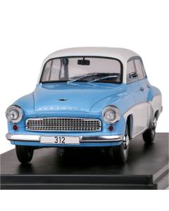 Macheta auto Wartburg 312 1965 albastru deschis alb 1:24 WhiteBox