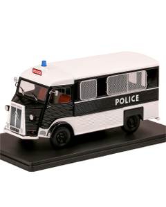 Macheta autospeciala Citroen Type-H Van Police 1960 negru cu alb 1:24