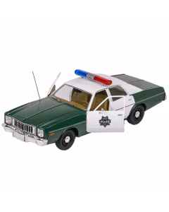 Macheta autospeciala politie Plymouth Fury Capitol City 1975 verde cu alb 1-18