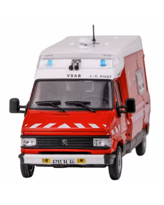 Macheta autospeciala Pompieri Peugeot J5 Maxum rosu 1:43