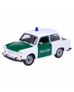 Macheta autospeciala Trabant 601 Polizei scara 1:24 alb cu verde Welly