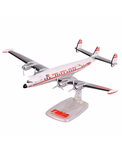 Macheta Avion Lockheed L1049G Super Constellation TWA N7104C 1:125 - Avion Clasic de Colectie PPC Models