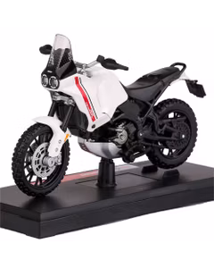 Macheta motocicleta Ducati DesertX 2022 alb cu negru 1:18