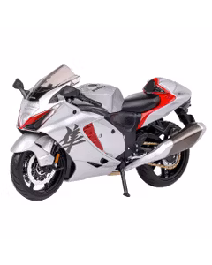 Macheta motocicleta Suzuki Hayabusa 2022 argintiu rosu negru 1:12 Maisto