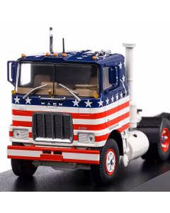 Mack F700 6X4 USA 1978, macheta cap tractor, scara 1:50, alb cu rosu si albastru, Tekno