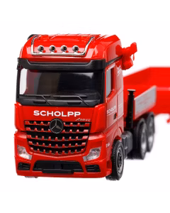 Mercedes-Benz Arocs 6x4 L loading crane, macheta autospeciala, scara 1:87, rosu cu gri, Herpa