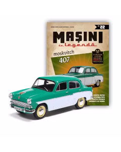 Masini de Legenda Nr.22 - Moskvitch 407 Alb-Verde - Macheta Auto 1:43 - DeAgostini
