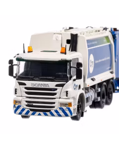 Scania P-series Cure 2020, macheta camion salubrizare, scara 1:50, alb si albastru, Tekno