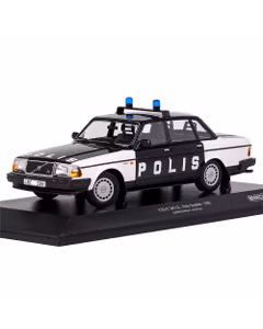 Volvo 240GL Politia Suedeza 1986, macheta auto scara 1:18, negru, Minichamps