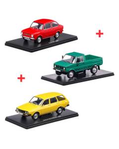 Pachet 3 machete scara 1:24 (Dacia 1310 Break + Fiat 850 + Tarpan 237), colectia Automobile de neuitat Hachette