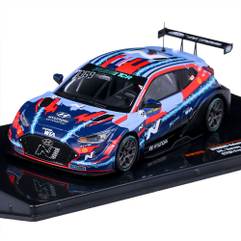 Macheta auto Hyundai Veloster N ETCR #69 Vernay 2021, scara 1:43, albastru cu rosu, Ixo