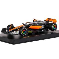 Macheta McLaren MCL60 F1 Oscar Piastri 2023 scara 1:43 Bburago - vedere 3/4 fata stanga