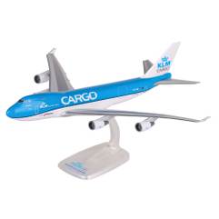 Macheta Boeing 747 400 ERF KLM Cargo 1:250 PPC - vedere 3/4 stanga fata pe suport