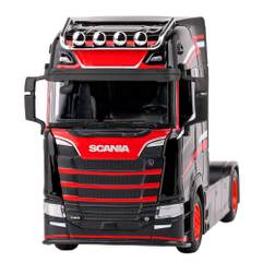 Macheta cap tractor Scania S730 Highline V8 2021 negru rosu 1 43 Bburago