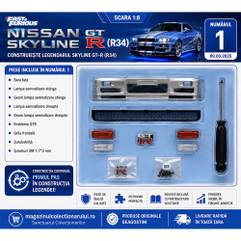 Coperta revistei Nr.1 – machetă Nissan Skyline GT-R R34 DeAgostini 1:8 Fast & Furious