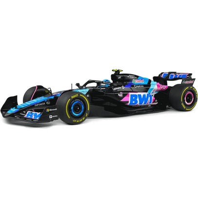 Macheta monopost Alpine A524 F1 Monaco GP 2024 Gasly 1:18 Solido - vedere 3/4 fata stanga
