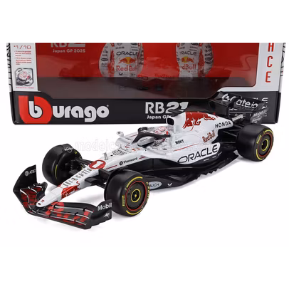 Macheta Formula 1 Red Bull RB21 No.1 Winner Japan GP 2025 Max Verstappen White Red 1:18 Burago