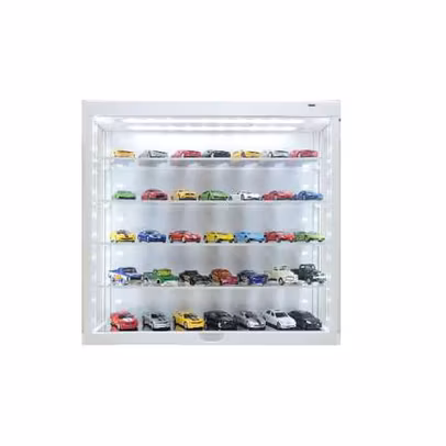 Vitrina de Perete cu LED - pentru Machete auto 1:64 - 1:43 Alb