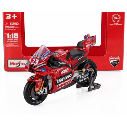 Macheta Moto Ducati Desmosedici GP24 Team Lenovo No.1 MotoGP Season 2024 Francesco Bagnaia 1:18 Maisto - vedere 3/4 stanga fata