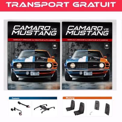 Abonament Camaro vs Mustang Nr 15 16 colectie construibila 1:18 punti Camaro si interior Mustang