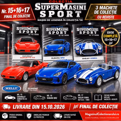 Abonament Colectia Supermasini Sport Nr.15 Nr.16 Nr.17 Chevrolet Corvette C3 Subaru BRZ Shelby Cobra