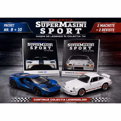 Pachet Supermasini Sport nr 9 10 Ford GT 2017 Porsche Carrera RS machete Welly