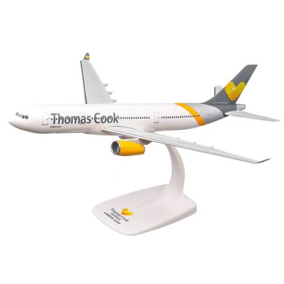 Airbus A330-200 Thomas Cook Scandinavia , macheta avion, scara 1:200, alb cu galben, Herpa