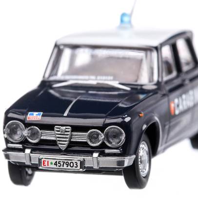 Alfa Romeo GIULIA 1600 Carabinieri 1962, macheta auto scara 1:87, albastru inchis Brekina