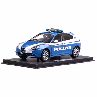 Alfa Romeo Giulietta Veloce Polizia 2019, macheta auto, scara 1:18, albastru, BBR Models-2