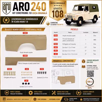 ARO 240 Nr.108 Eaglemoss aripa dreapta-spate compatibil Hachette 1:8