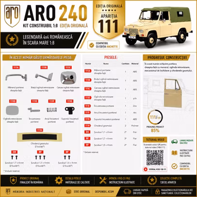 ARO 240 Nr.111 Editia Originala maner portiera si oglinda dreapta compatibil Hachette 1:8