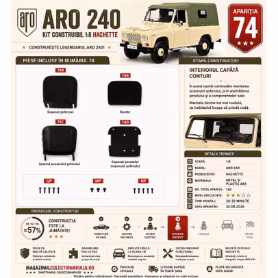 Macheta ARO 240 Nr.74 sezut scaun sofer burete 1:8 Hachette