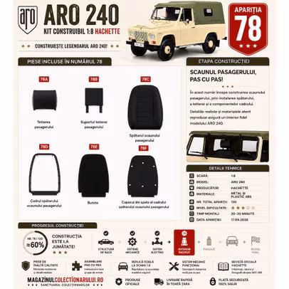 Macheta ARO 240 Nr.78 spatar scaun pasager tetiera 1:8 Hachette