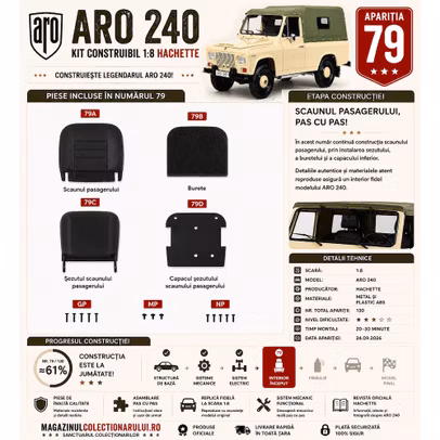 Macheta ARO 240 Nr.79 sezut scaun pasager burete 1:8 Hachette