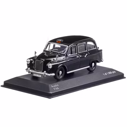 Macheta taxi Austin FX4 RHD 1985, scara 1:43, negru, White Box-2
