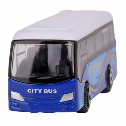 Autobuz de Oras masinuta de jucarie, Scara 1:64, Metal, Albastru, 8 cm