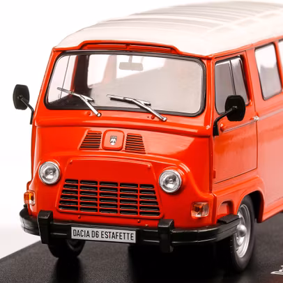 Macheta autoutilitara Dacia D6 Estafette 1975 portocaliu cu alb 1:24-3