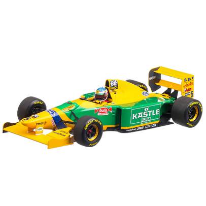 Benetton B193 German GP M. Schumacher 1993, macheta auto, scara 1:18, galben cu verde, Minichamps-2