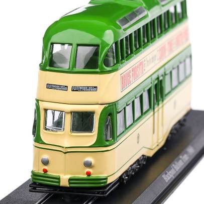 Blackpool Balloon Tram 1960, macheta tramvai scara 1:72, verde cu crem, Magazine Models