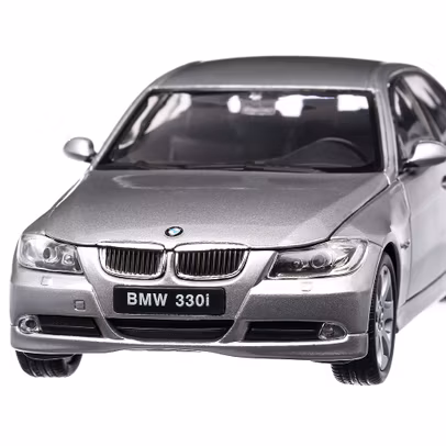 Macheta auto BMW 330i 2005, scara 1:24, gri metalizat, Welly